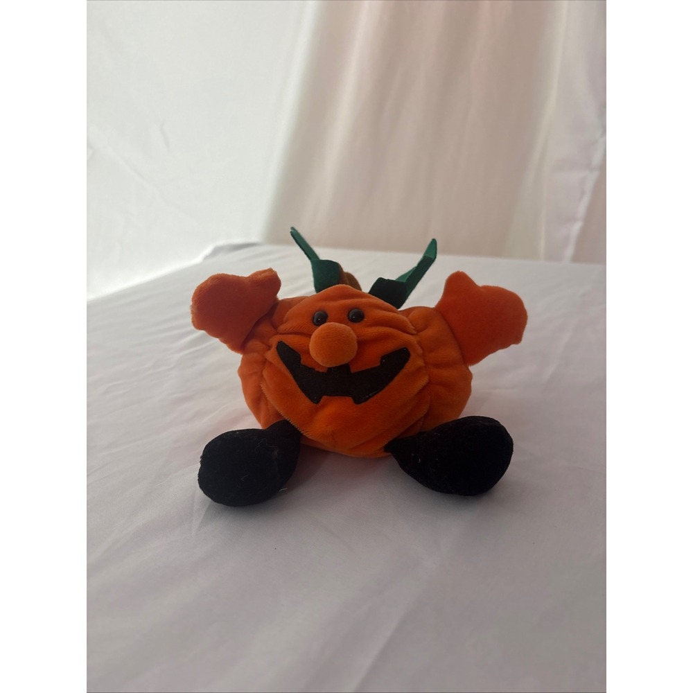 Charter Club Punkie The Pumpkin Halloween Plush Bean Bag Toy Orange 5" Vintage